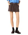 Maje Tweed Sequin Shorts In Brown