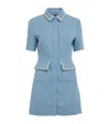 Maje Sequin Tweed Short Dress In Blue