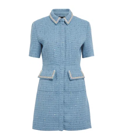 MAJE TWEED SEQUINNED MINI DRESS