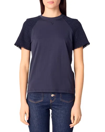MAJE TWEED SHORT SLEEVED TEE