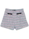 Maje Tweed Shorts In Blue