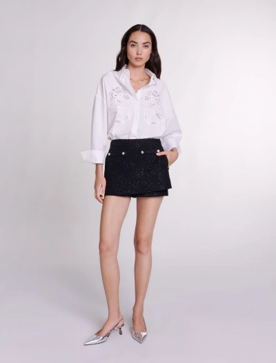 Maje Tweed Shorts For Spring/summer In Black