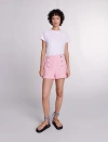 Maje Tweed Shorts In Pink