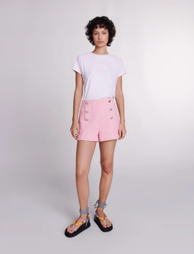 Maje Tweed Shorts For Spring/summer In Pink