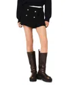 Maje Tweed Shorts With Contrast Band In Black