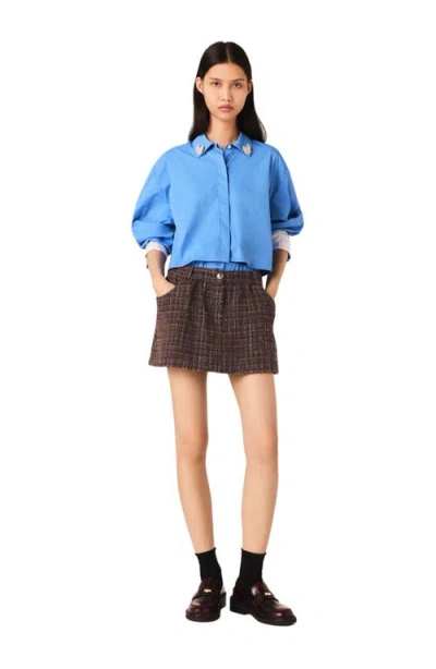 MAJE MAJE TWEED SHORTS WITH ELASTICATED WAISTBAND