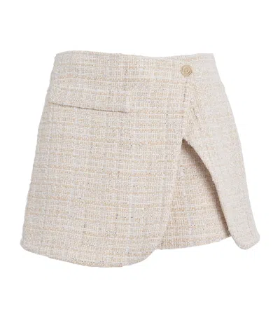 Maje Tweed Skort In Neutral