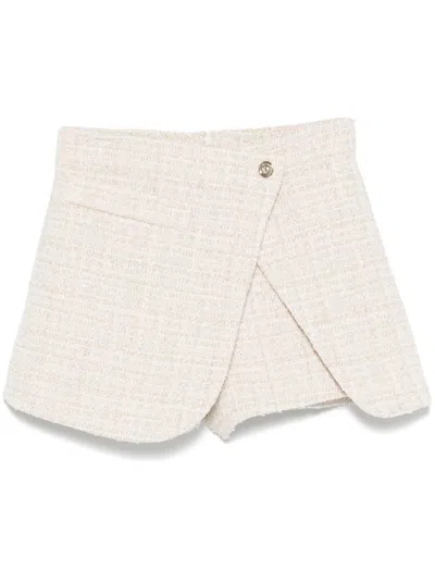 Maje Tweed Skort In Neutrals