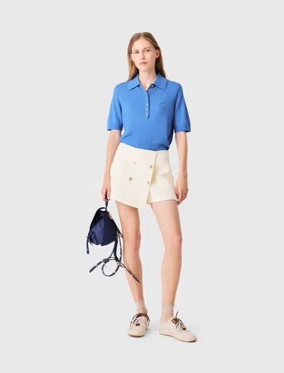Maje Tweed Skort In Gold