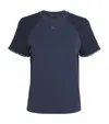 Maje Tweed Sleeve T-shirt In Blue