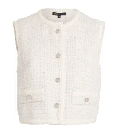 MAJE TWEED SLEEVELESS JACKET