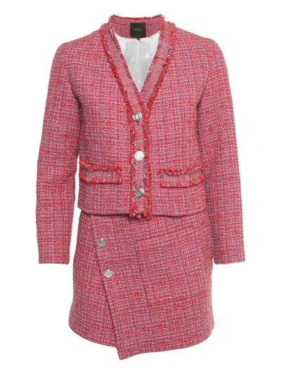 Pre-owned Maje Tweed Suit In Pink