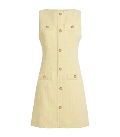 Maje Tweed Tailored Mini Dress In Yellow