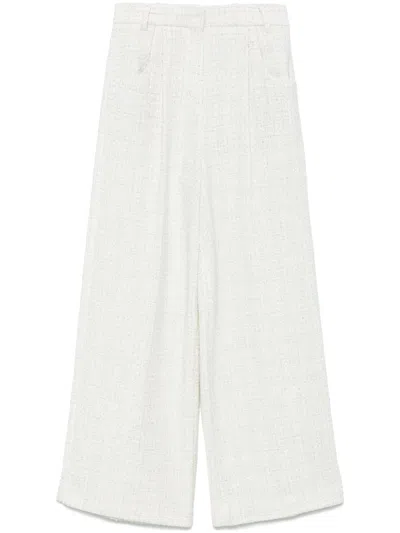 Maje Tweed Trousers In 白色