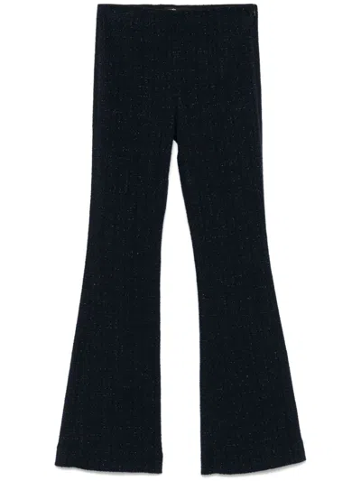 Maje Tweed Trousers In Blue