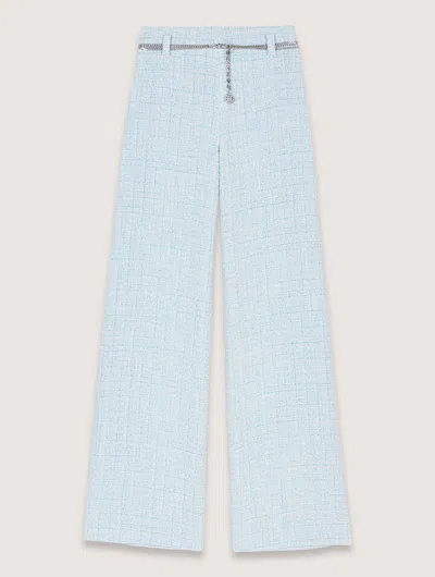 MAJE TWEED TROUSERS WITH BELT