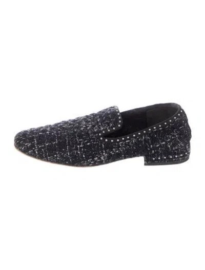 Pre-owned Maje Tweed Tweed Pattern Loafers In Blue