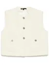 Maje Tweed Vest In Yellow