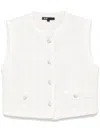 Maje Tweed Waistcoat In White