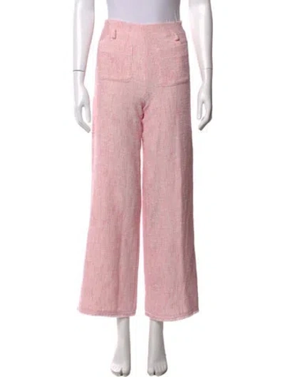 Pre-owned Maje Tweed Wide Leg Pants In Pink