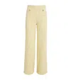 Maje Tweed Wide-leg Tailored Trousers In Yellow