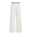 Maje Tweed Wide-leg Trousers In White