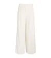 Maje Tweed Wide-leg Trousers In White