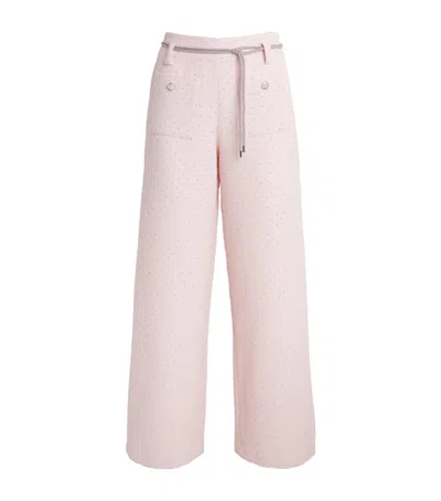 Maje Pillona Sparkly Tweed Pants In Pink