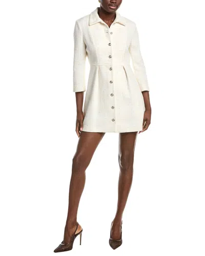 Maje Tweed Wool-blend Coat Dress In Transparent