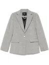 Maje Twill Blazer In Grey