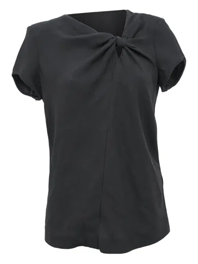 Pre-owned Maje Twist-front Top In Black