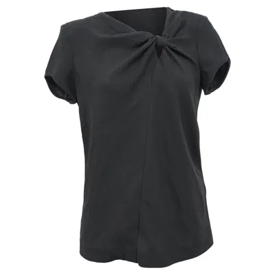 Maje Twist Front Top In Black Acetate