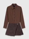 Maje Two-in-one Short Dress In Brown
