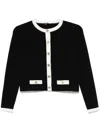 Maje Two-tone Cardigan In Black