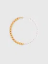 Maje Two-tone Pearl Necklace In Gold