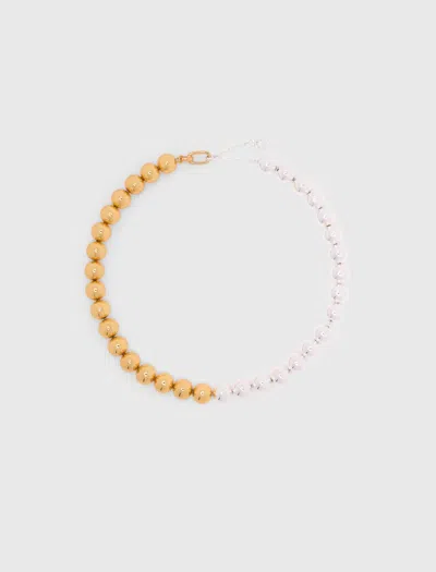 Maje Two-tone Pearl Necklace In Gold