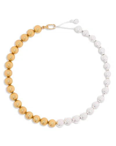 Maje Two-tone Sphere Choker Necklace, 16.5 In Multi