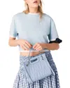 Maje Womens Blue Sky Logo-embroidered Layered-effect Cotton T-shirt In Blue