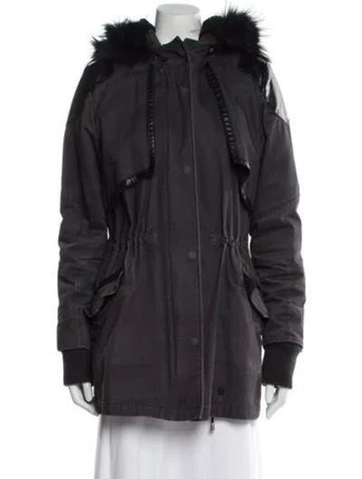 Pre-owned Maje Utility Jacket In Gray