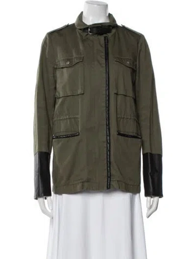 Pre-owned Maje Utility Jacket In Green