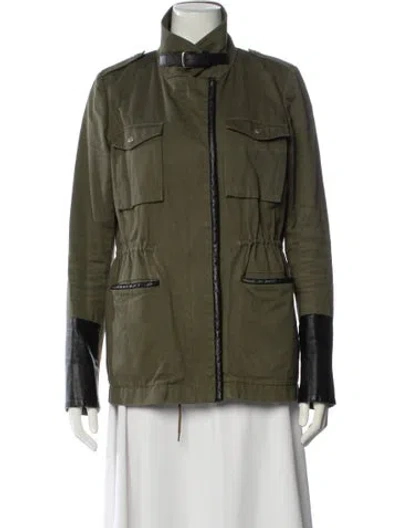 Pre-owned Maje Utility Jacket In Green