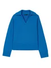 Maje V-neck Collared Sweater In Blue