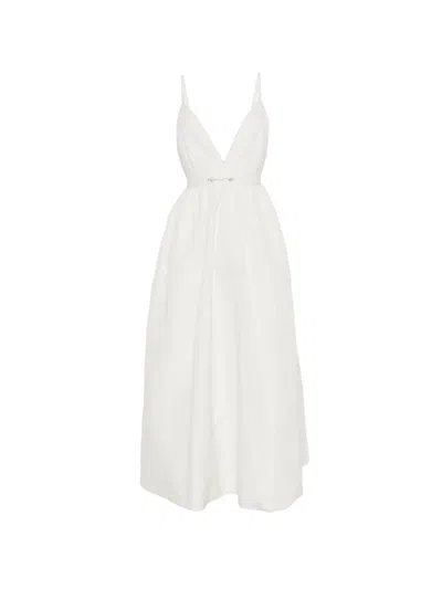 Maje V-neck Crystal-embellishment Midi Dress In White
