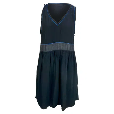 Maje V-neck Knee Length Dress In Black Viscose