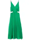 Maje Satin-look Maxi Dress In Green