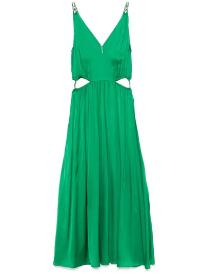 MAJE V-NECK MIDI DRESS