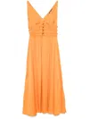 Maje V-neck Midi Dress In Orange