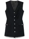 Maje V-neck Playsuit In Blue