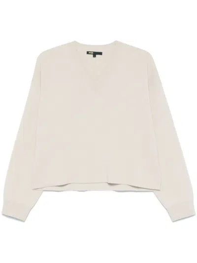 Maje V-neck Sweater In Neutrals