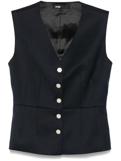 Maje V-neck Waistcoat In Blue